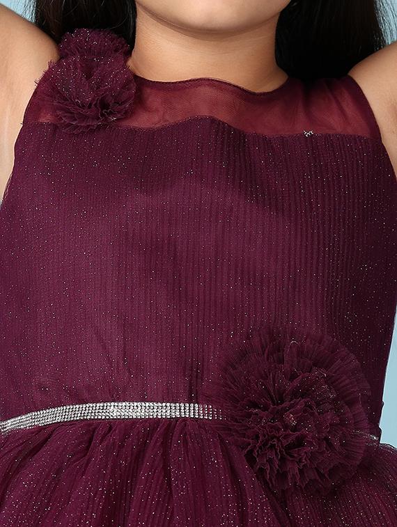 girls embellished net sleeveless frock - 21536342 - Standard Image - 5