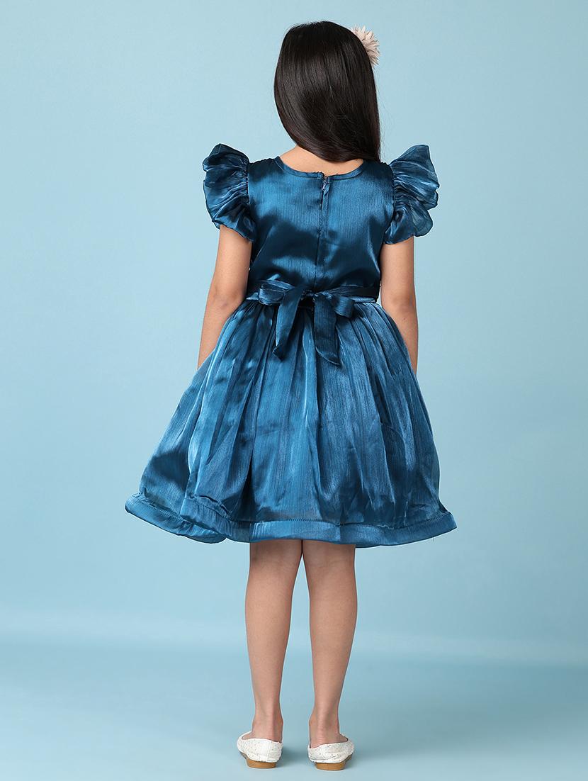 girls solid round neck frock - 21536343 - Standard Image - 3