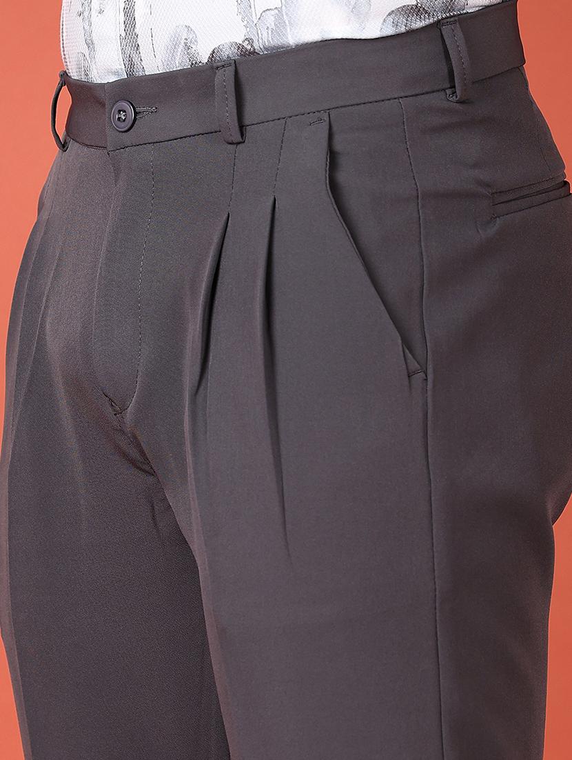 men grey solid ankle length korean pants - 21536345 - Standard Image - 5