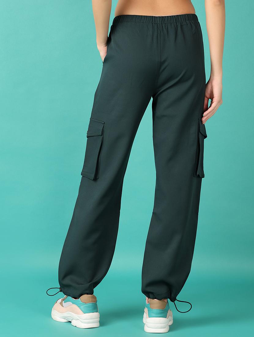 women solid mid rise cargo - 21536349 - Standard Image - 3