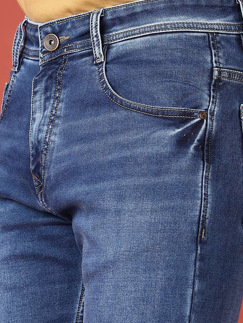 men washed mid rise denim jeans - 21536394 - Standard Image - 5