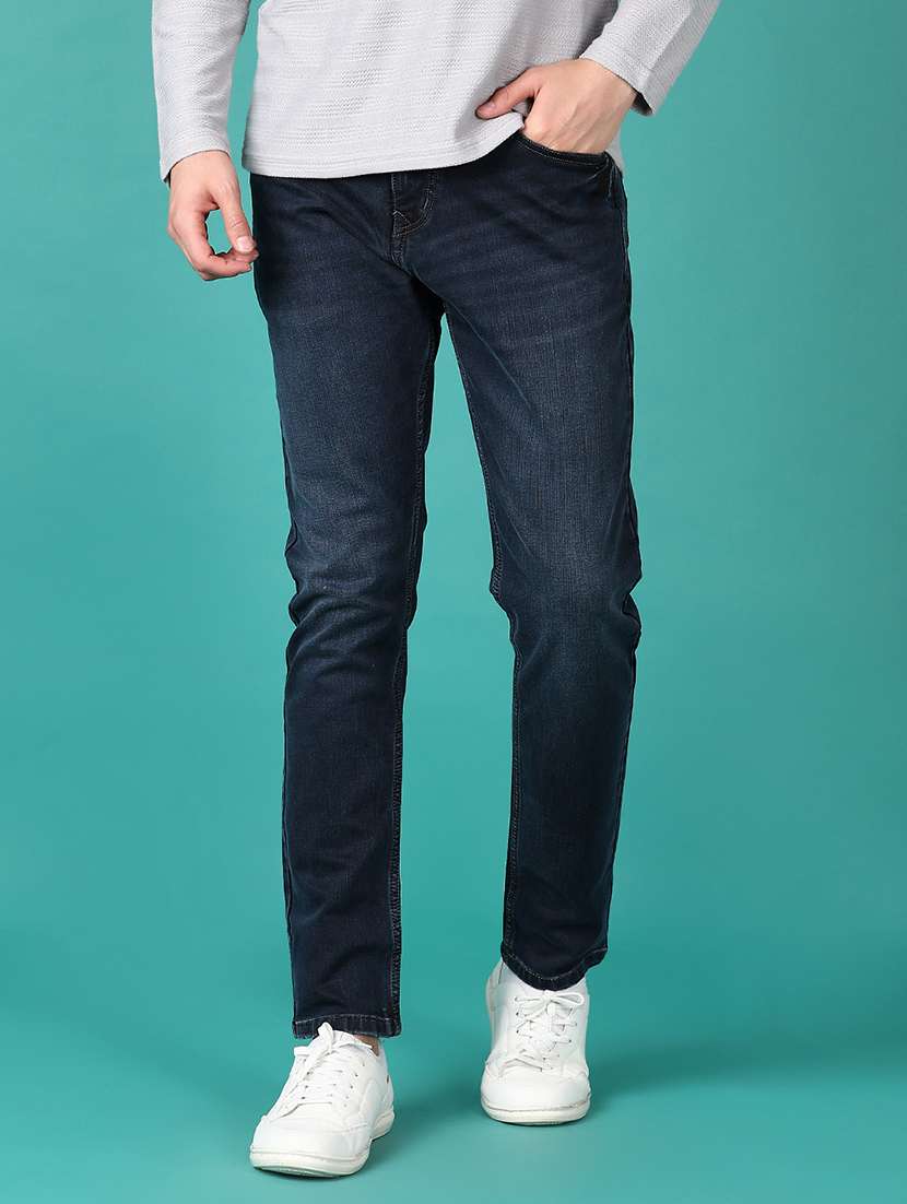 men washed mid rise denim jeans - 21536397 - Zoom Image - 0