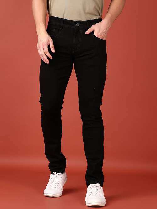 men solid mid rise denim jeans - 21536398 - Standard Image - 0