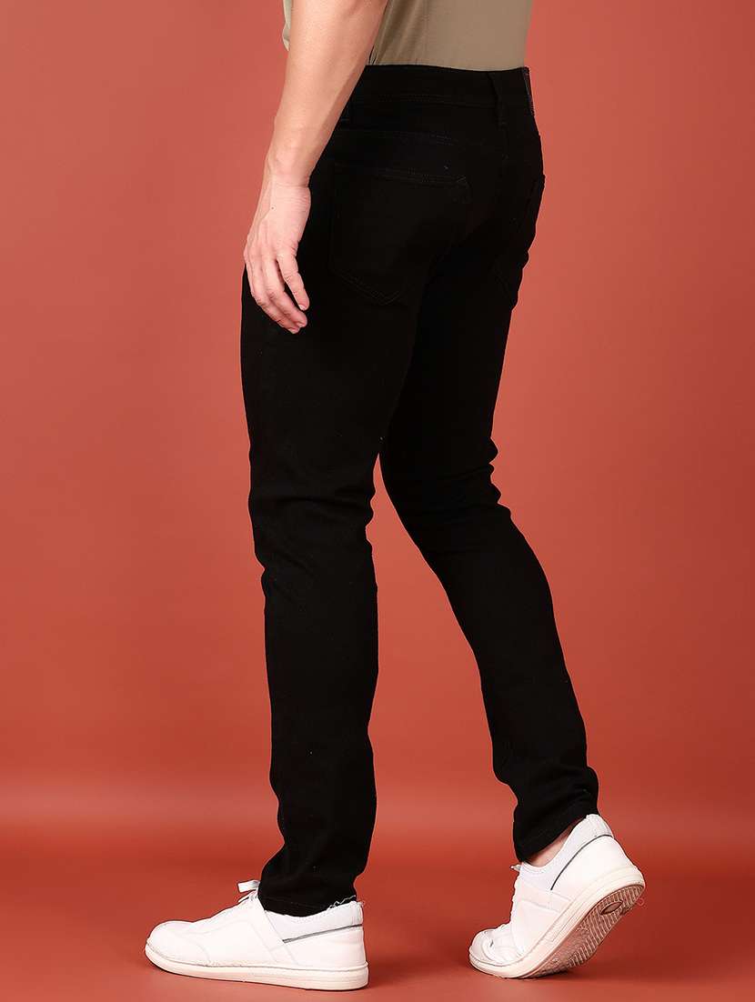 men solid mid rise denim jeans - 21536398 - Standard Image - 3