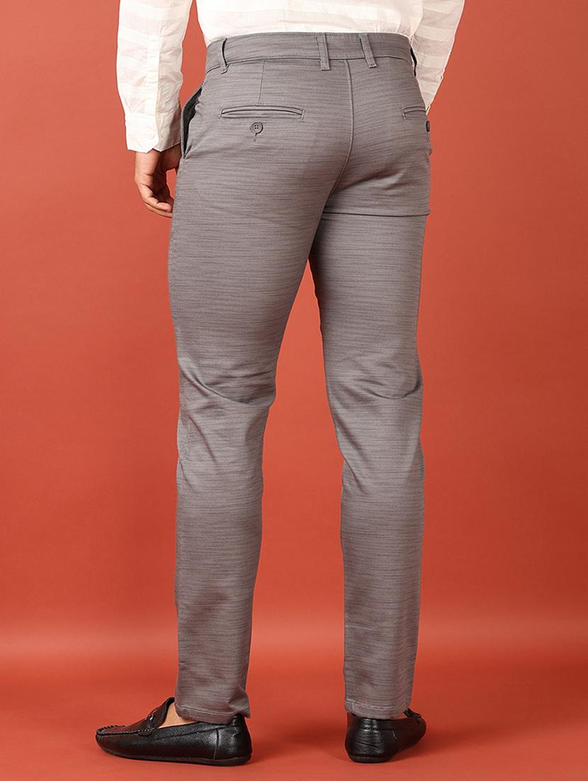 men mid rise solid flat front casual trouser - 21536441 - Standard Image - 3