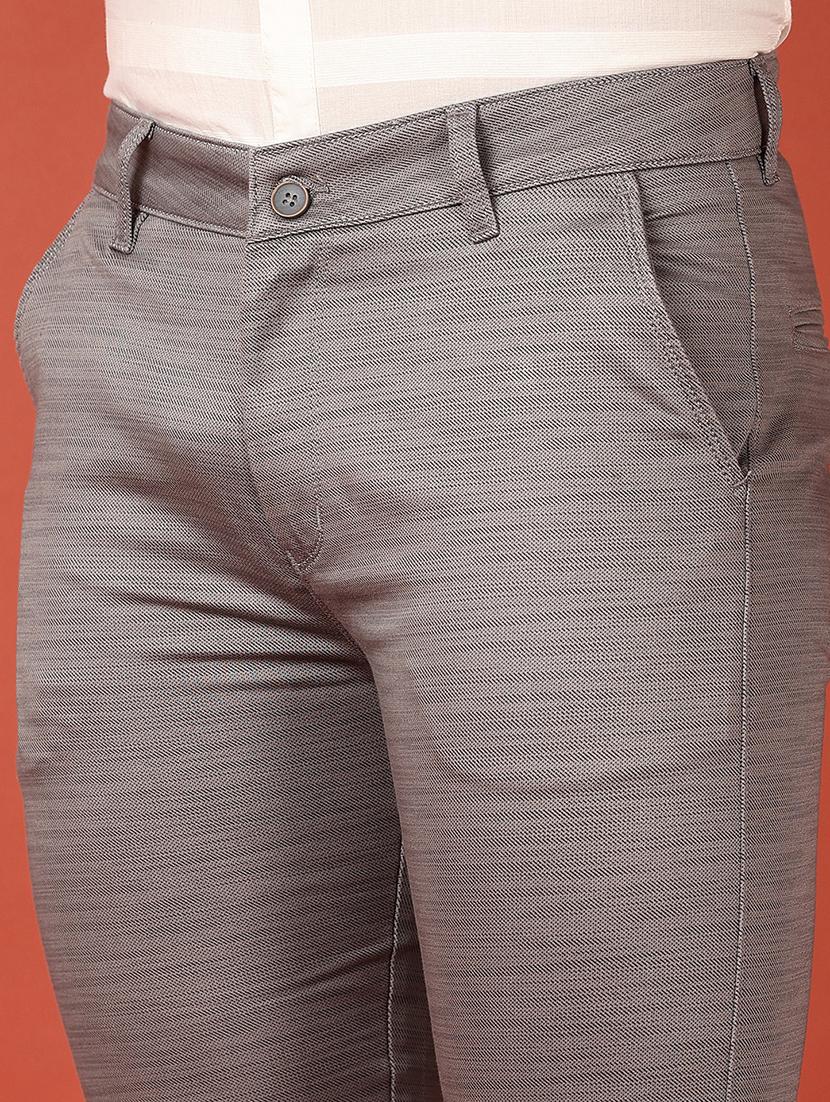 men mid rise solid flat front casual trouser - 21536441 - Standard Image - 5