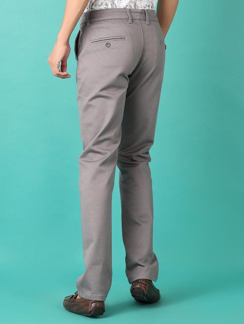 men mid rise solid flat front casual trouser - 21536442 - Standard Image - 3