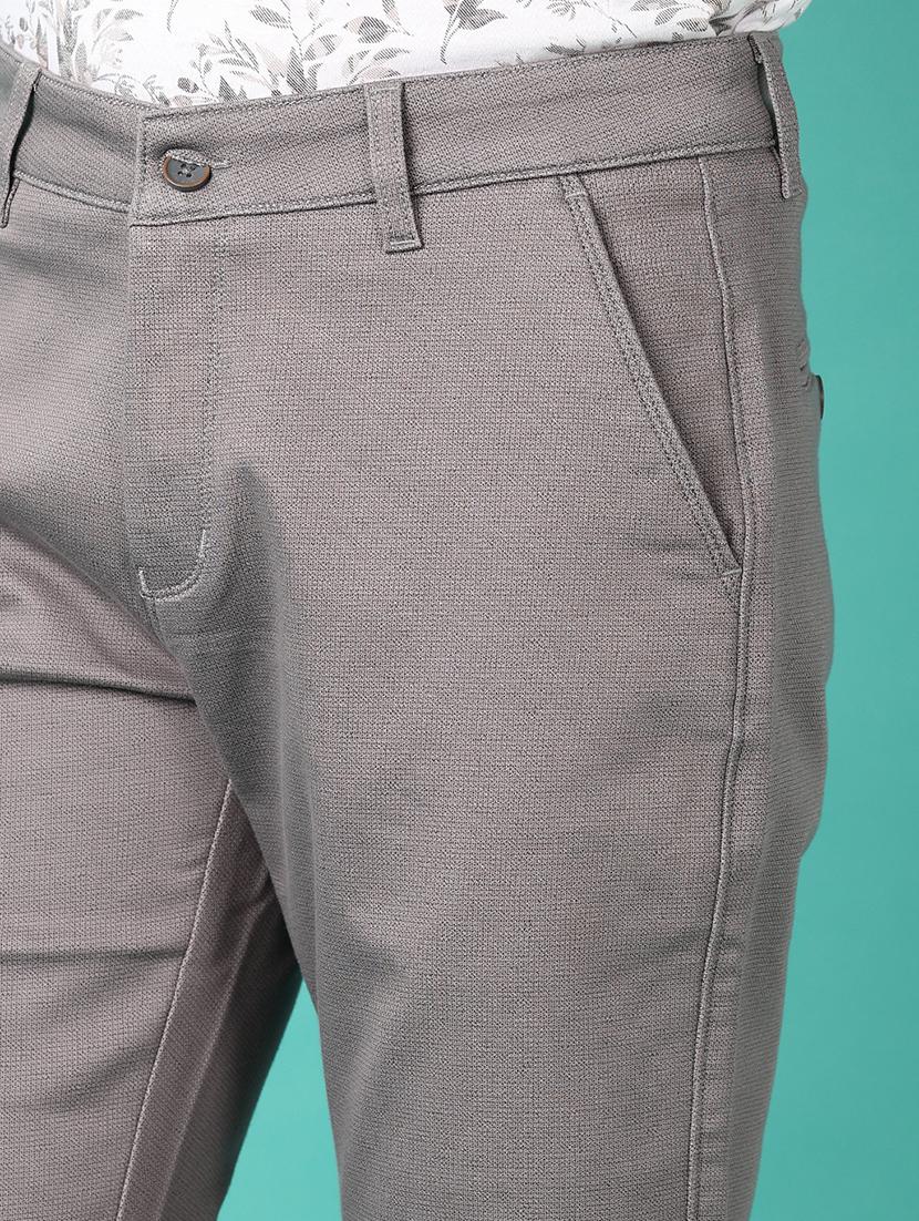 men mid rise solid flat front casual trouser - 21536442 - Standard Image - 5