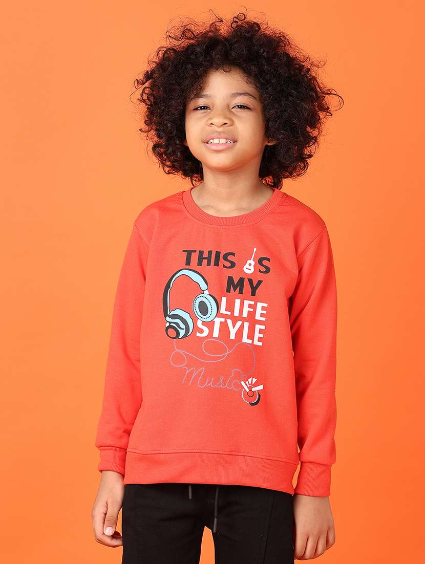 boys front print long sleeve sweatshirt