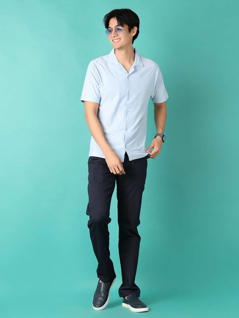 men regular fit textured short sleeve casual t-shirt - 21536590 -  Standard Image - 3