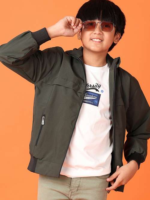 boys solid long sleeve regular jacket - 21536621 -  Standard Image - 0