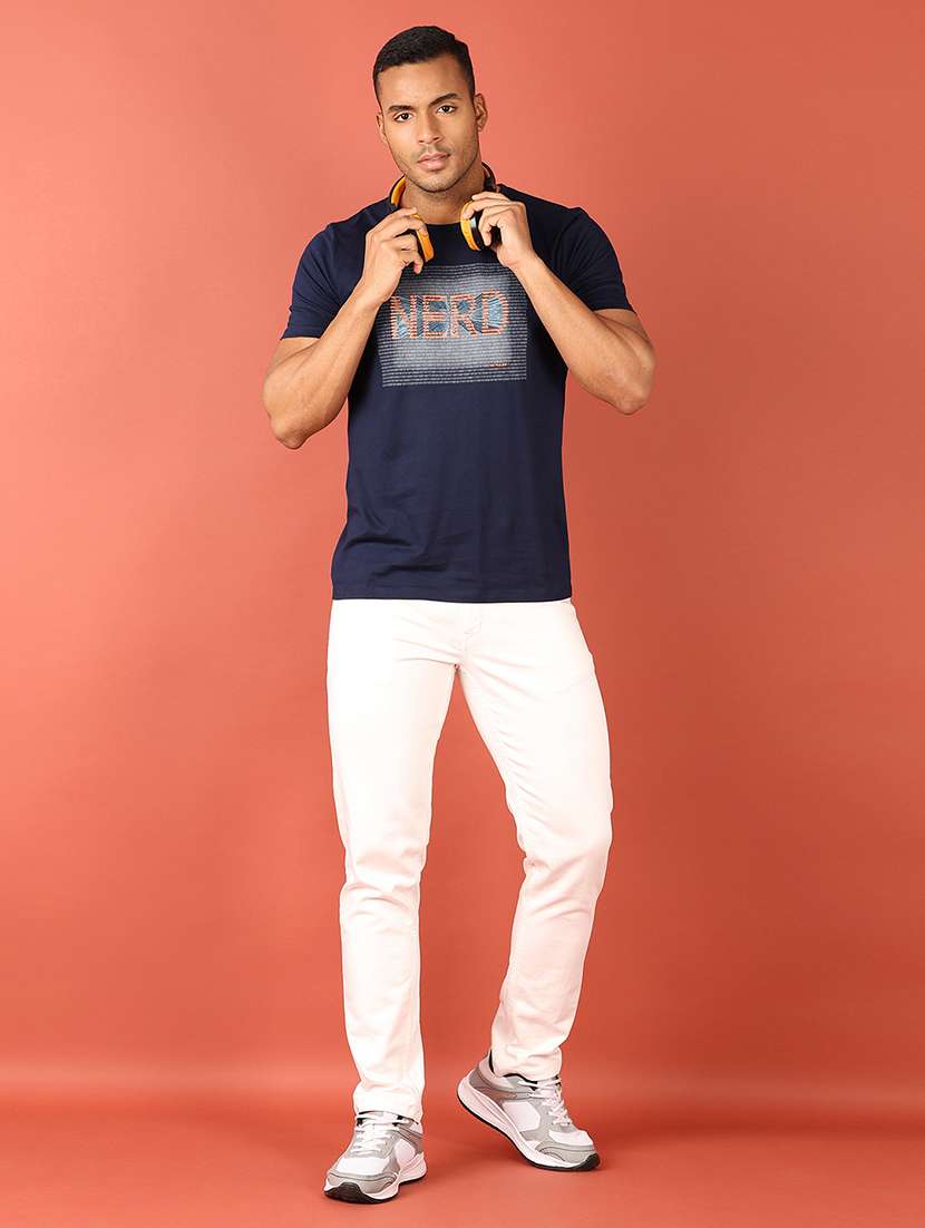 men chest print round neck t-shirt - 21536694 -  Standard Image - 3