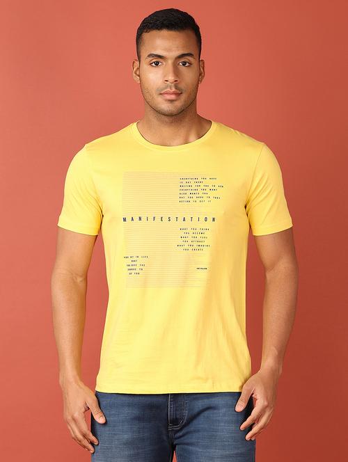 men front print round neck t-shirt - 21536695 - Standard Image - 0