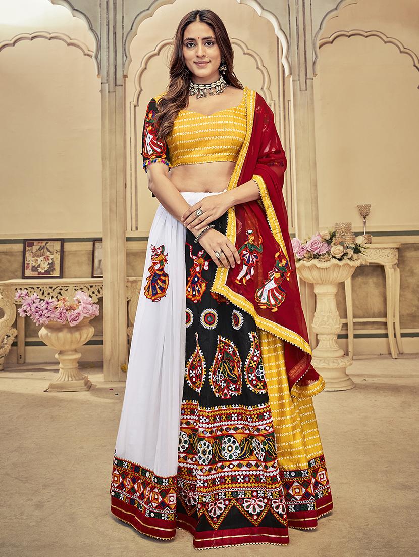women white flared lehenga