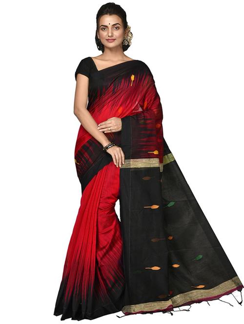 women red woven handloom saree - 21536892 -  Standard Image - 0