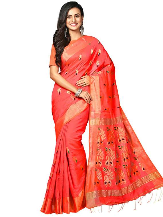women self design chanderi saree