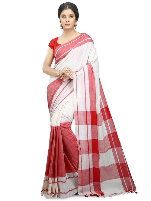 women striped handloom saree - 21536958 - Standard Image - 0