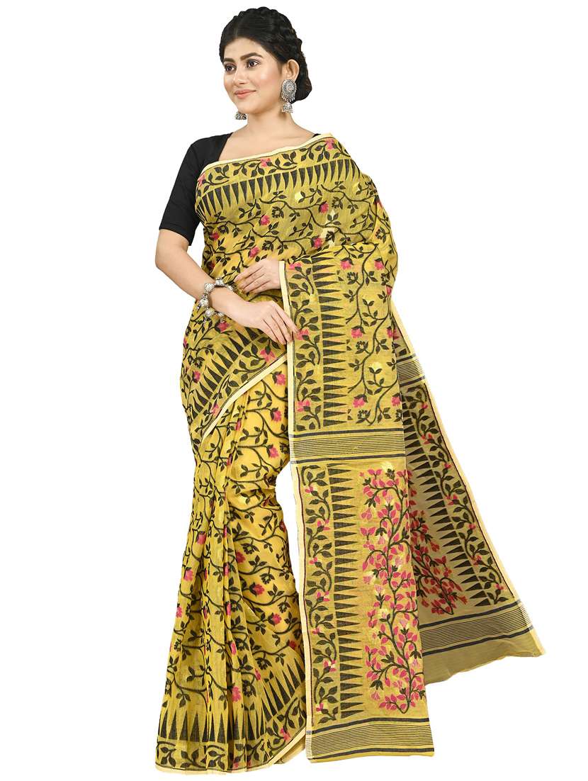 women floral jamdani saree