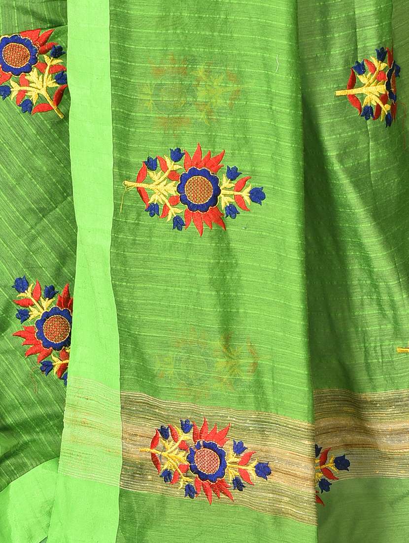 women solid with work handloom saree - 21537098 - Standard Image - 3