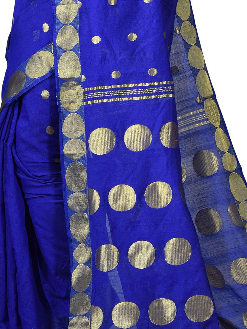 women blue handloom saree - 21537142 -  Standard Image - 3
