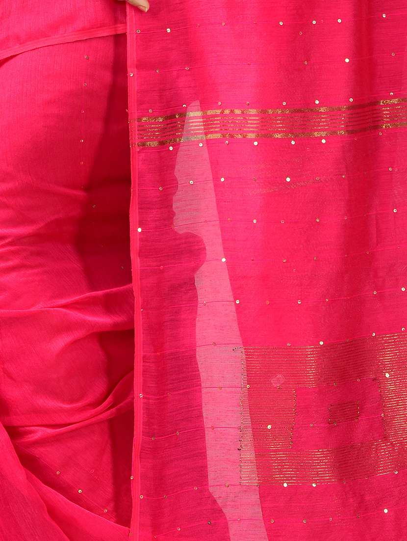 women solid with work handloom saree - 21537155 -  Standard Image - 3