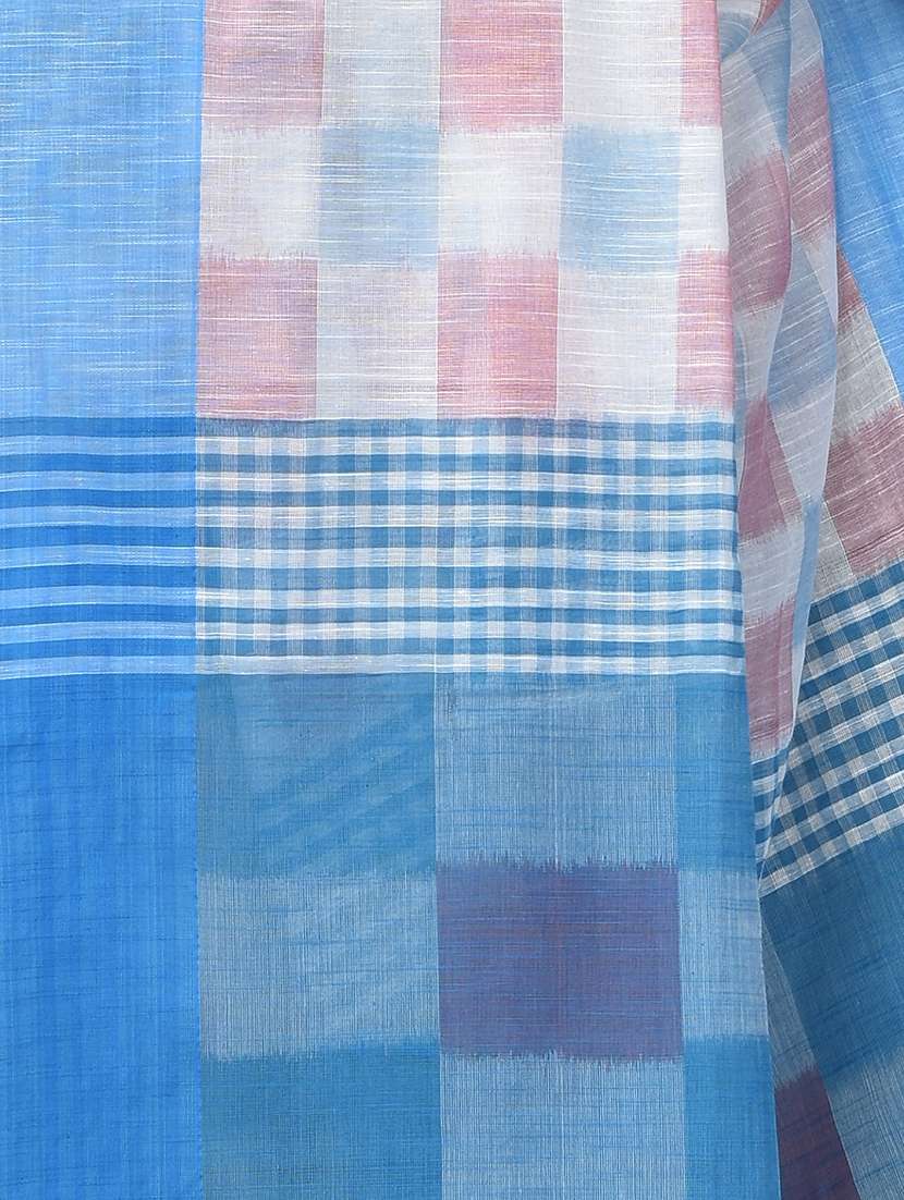 women blue handloom saree - 21537174 -  Standard Image - 3