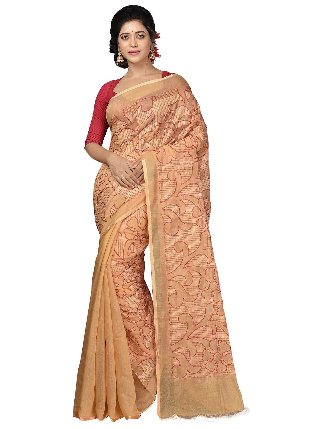 women self design handloom saree