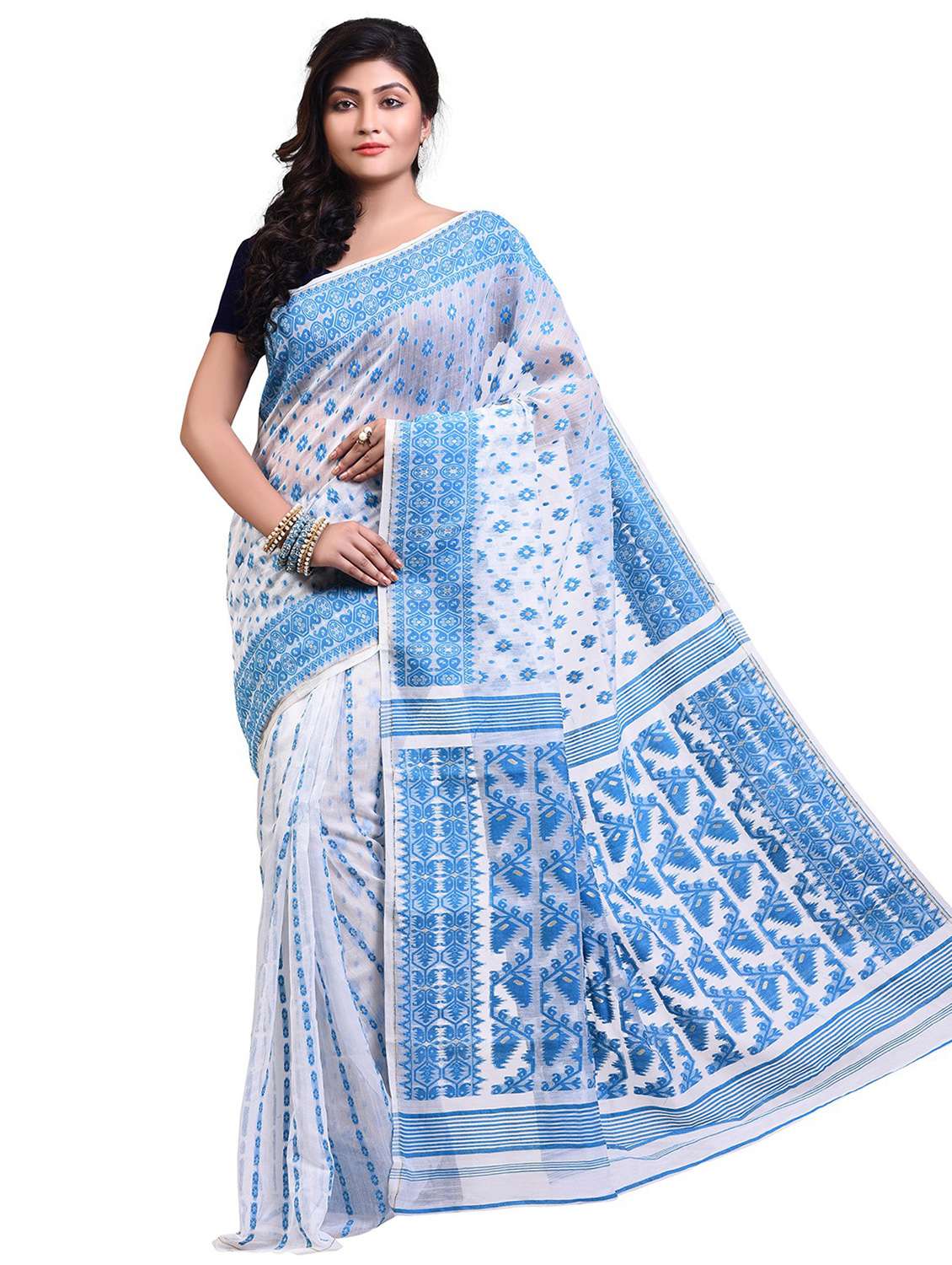 women self design jamdani saree - 21537267 - Zoom Image - 0