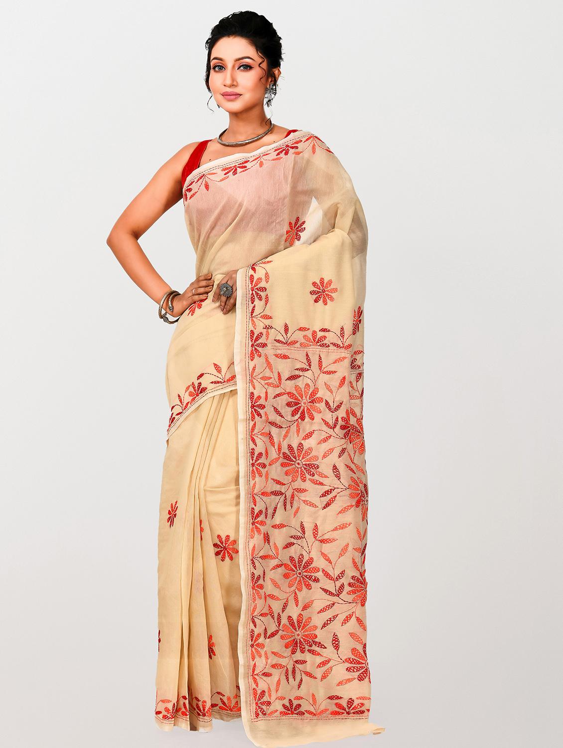 women sold with work chikankari saree - 21537341 - Zoom Image - 0