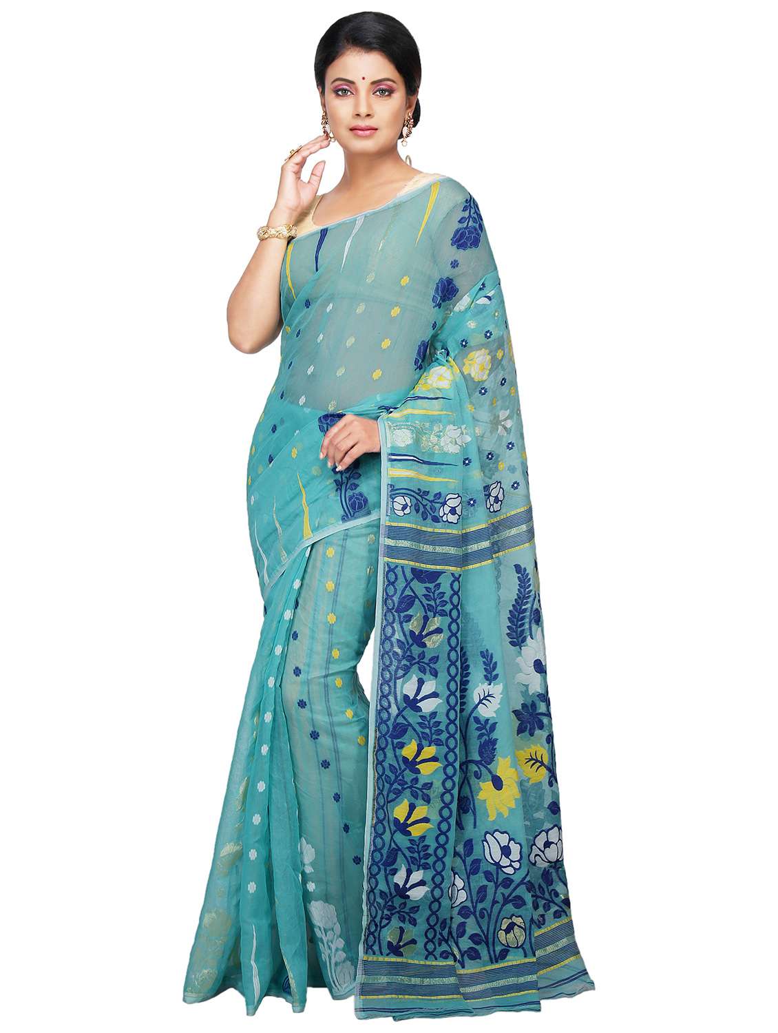 women self design jamdani saree