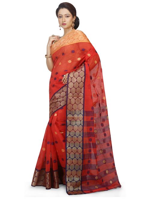 women geometric tant saree - 21537415 - Standard Image - 0