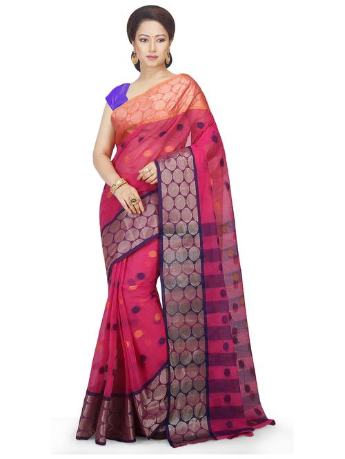 women self design tant saree - 21537419 -  Standard Image - 0