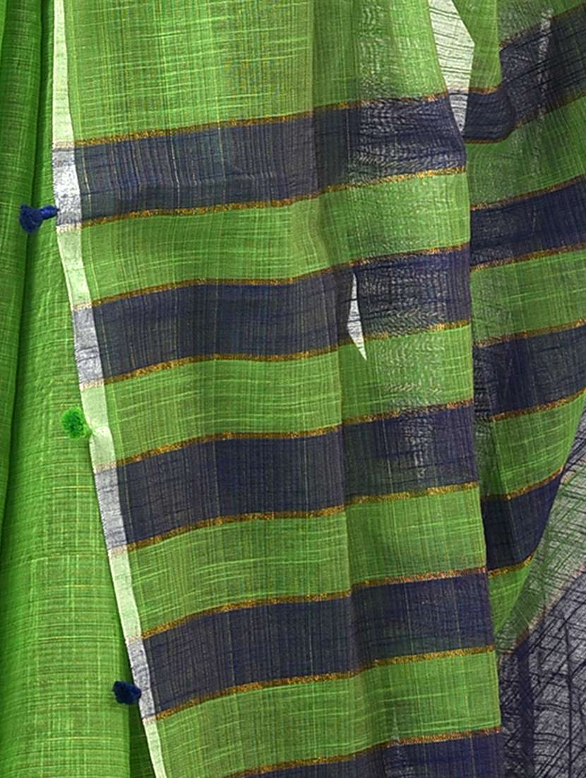 women solid handloom saree - 21537450 -  Standard Image - 3