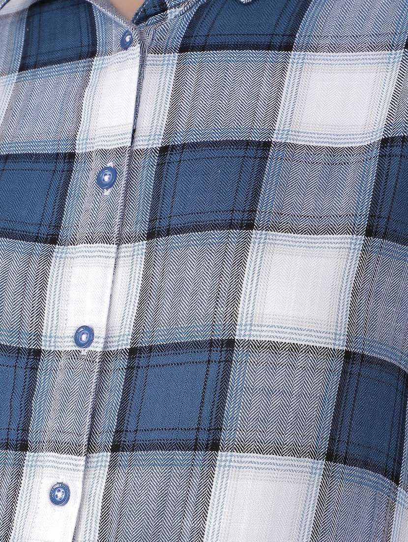 women checkered high low shirt - 21537699 - Standard Image - 5