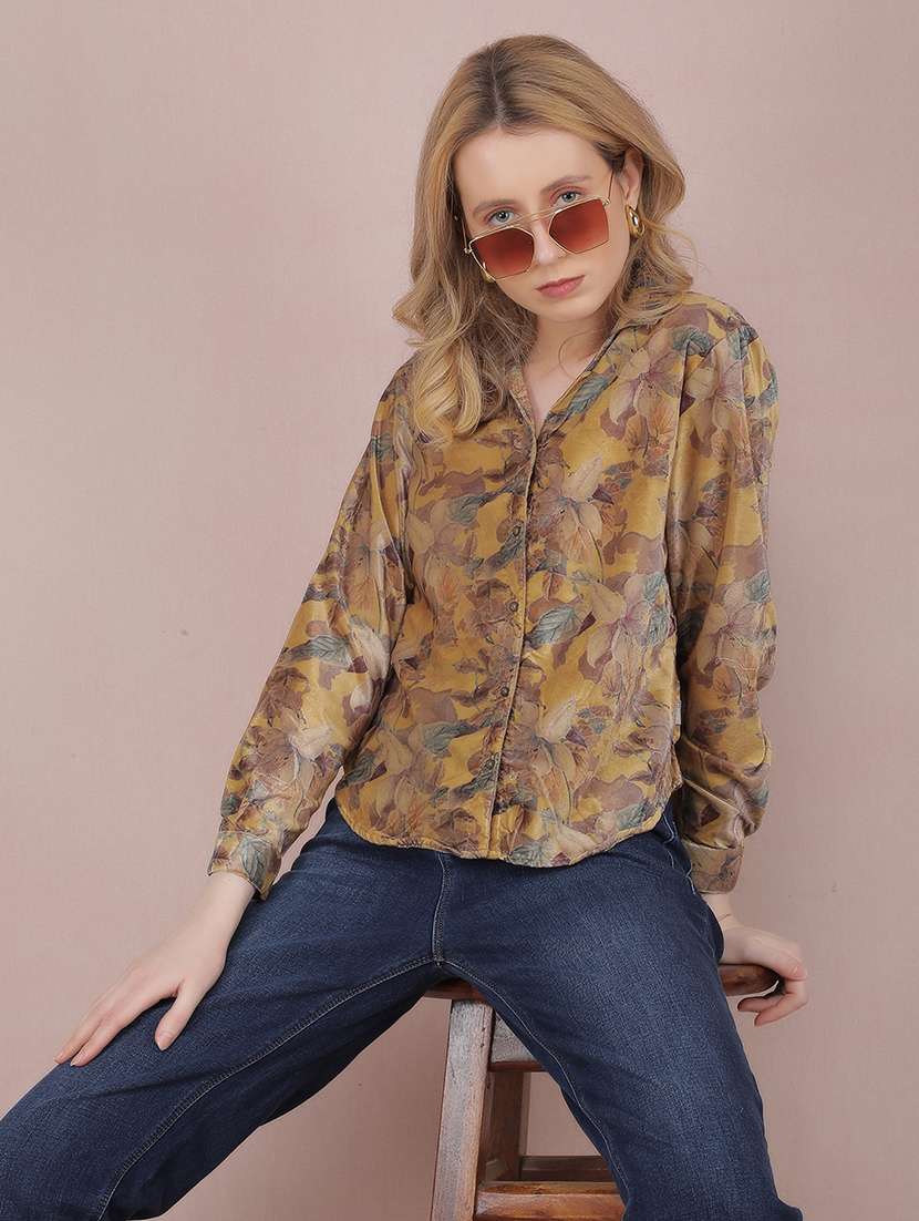 women floral printed collared shirt - 21537701 -  Standard Image - 3