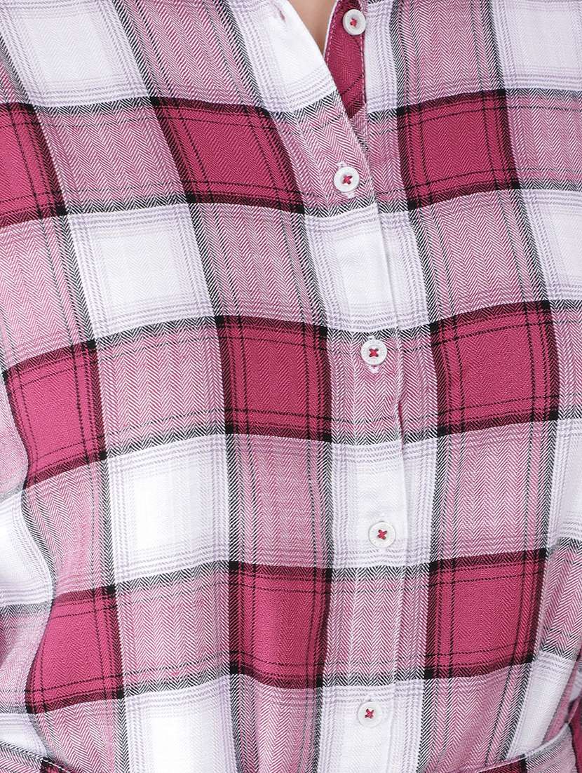 women checked printed collared shirt dress - 21537704 -  Standard Image - 5