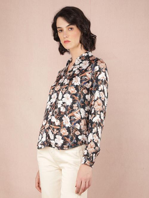 women floral printed collared shirt - 21537726 - Standard Image - 0