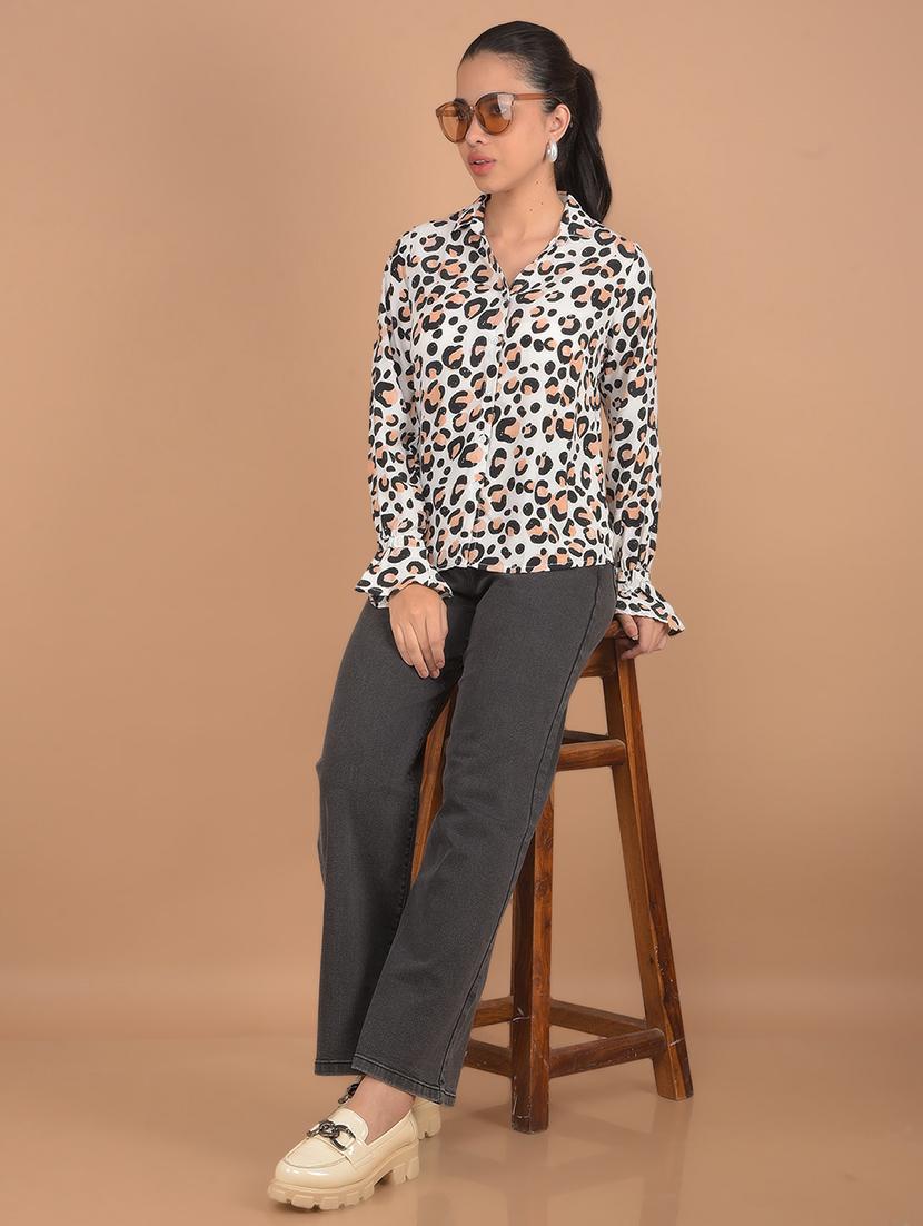 women floral printed mandarin collared shirt - 21537729 - Standard Image - 5
