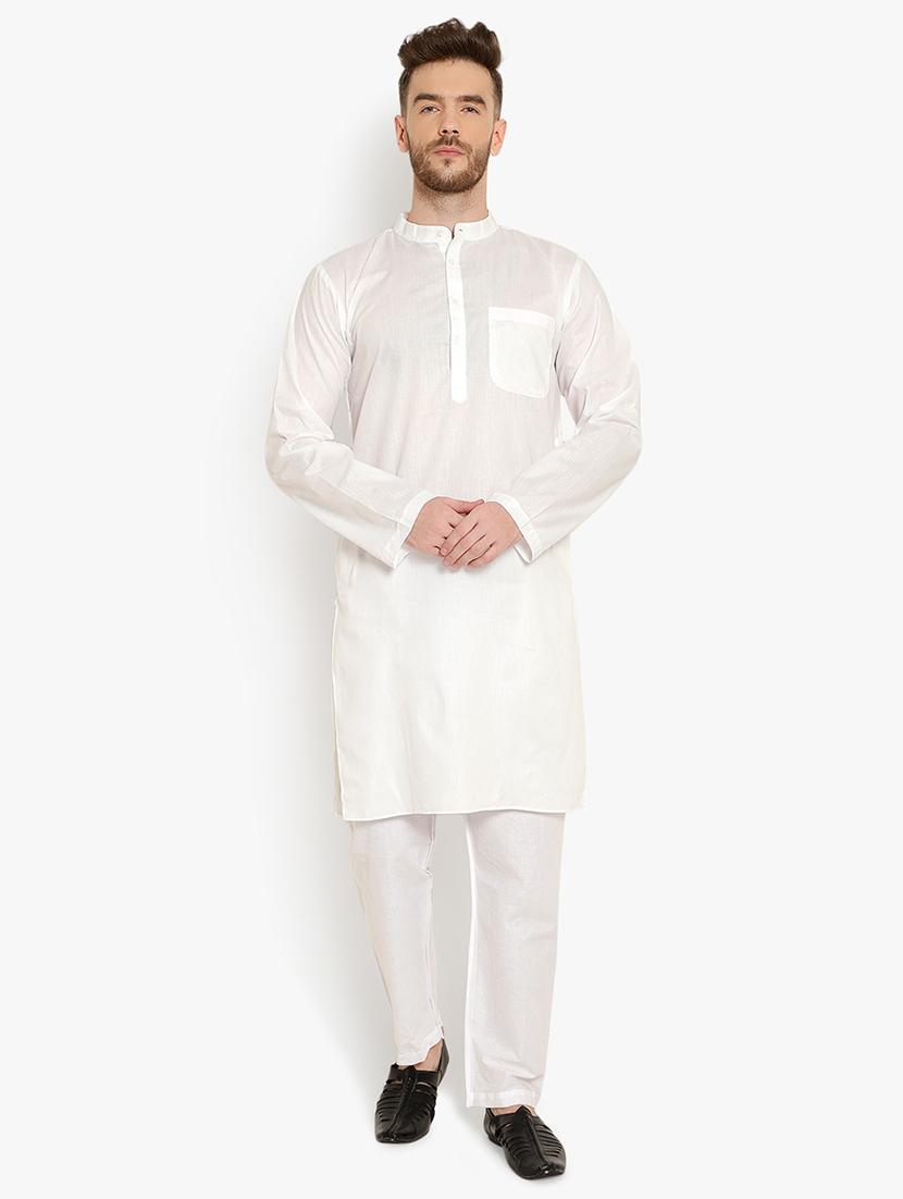 men solid long sleeves kurta pyjama set - 21537748 - Zoom Image - 0