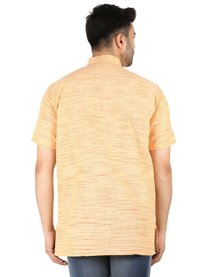 men self design mandarin neck short kurta  - 21537809 -  Standard Image - 3