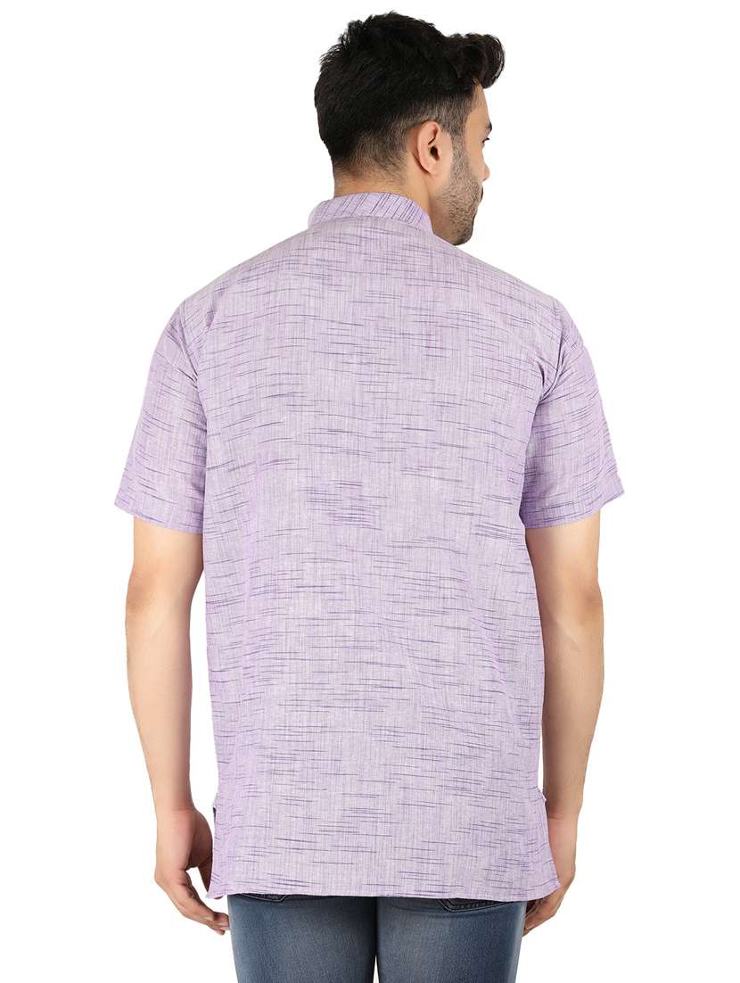 men self design mandarin neck short kurta  - 21537810 -  Standard Image - 3