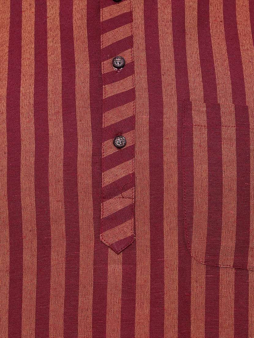men striped mandarin neck short kurta  - 21537825 -  Standard Image - 3