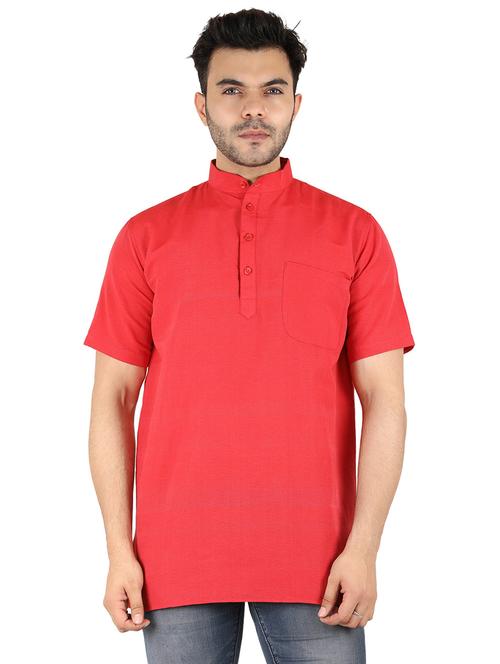 men solid mandarin neck short kurta  - 21537829 -  Standard Image - 0