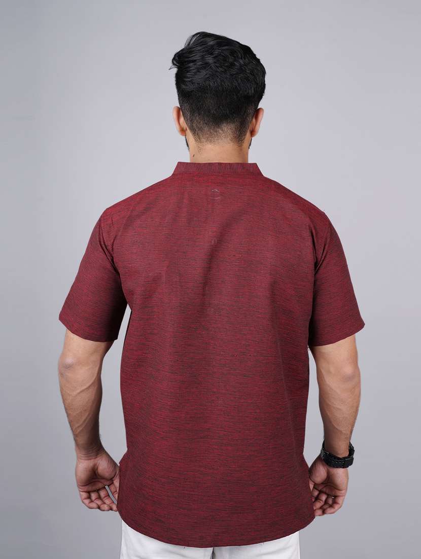 men self design mandarin neck short kurta  - 21537836 -  Standard Image - 3