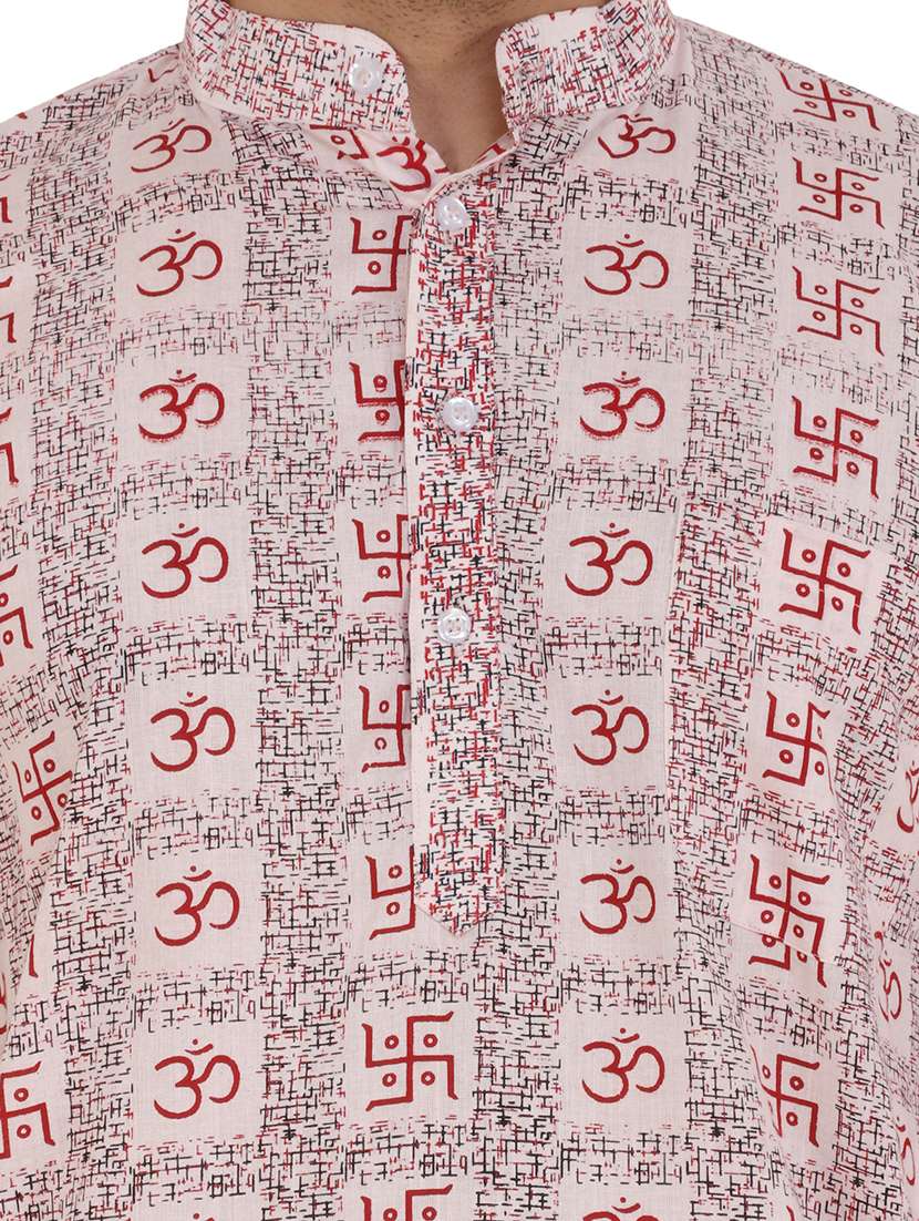 men printed mandarin neck long kurta  - 21537864 -  Standard Image - 3