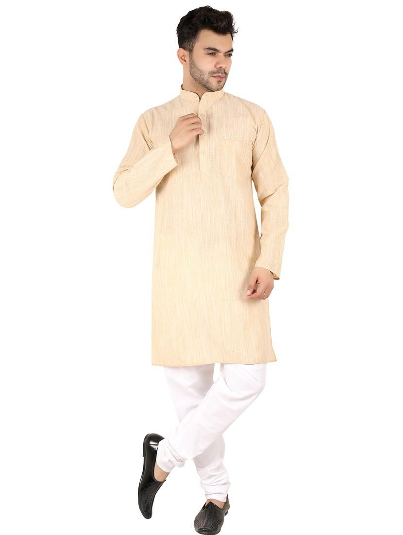 men self design mandarin neck long kurta - 21537867 - Standard Image - 3