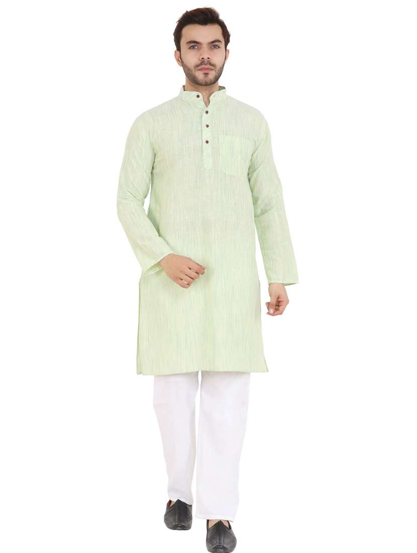 men self design mandarin neck long kurta  - 21537869 -  Standard Image - 3