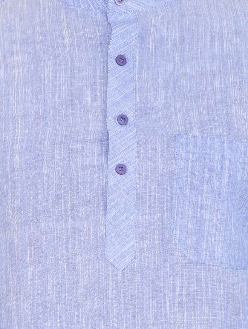 men solid mandarin neck long kurta - 21537870 -  Standard Image - 5