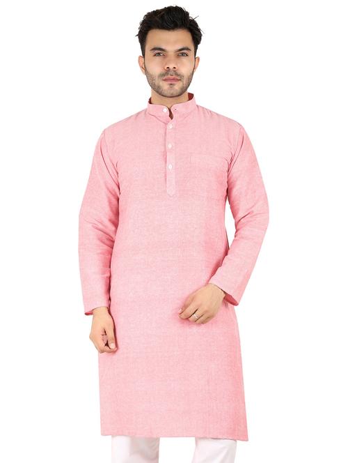 men solid mandarin neck long kurta - 21537879 - Standard Image - 0