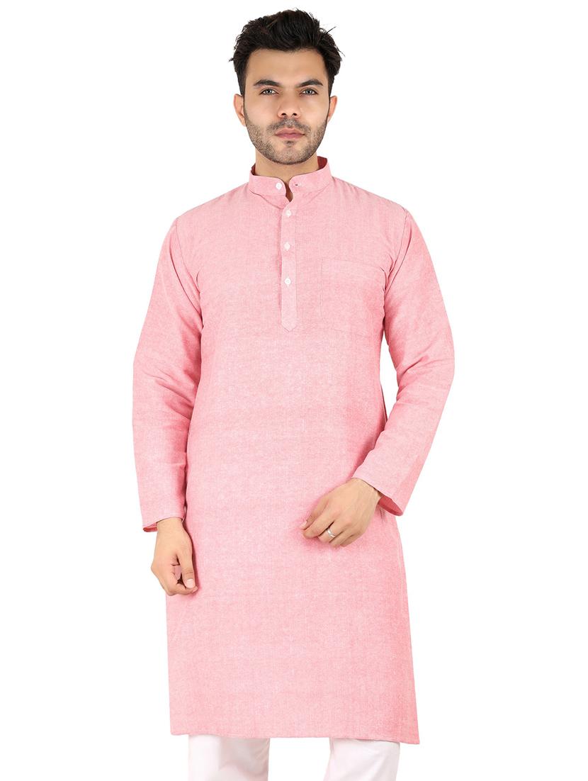 men solid mandarin neck long kurta - 21537879 - Zoom Image - 0